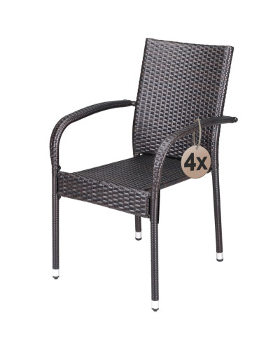 Stackable Chairs Comfort Set of 4 Brown